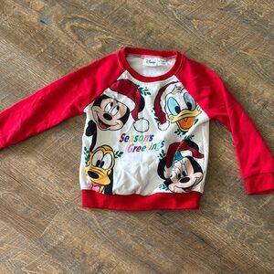 Disney Red and White Mickey Mouse Sweatshirt
